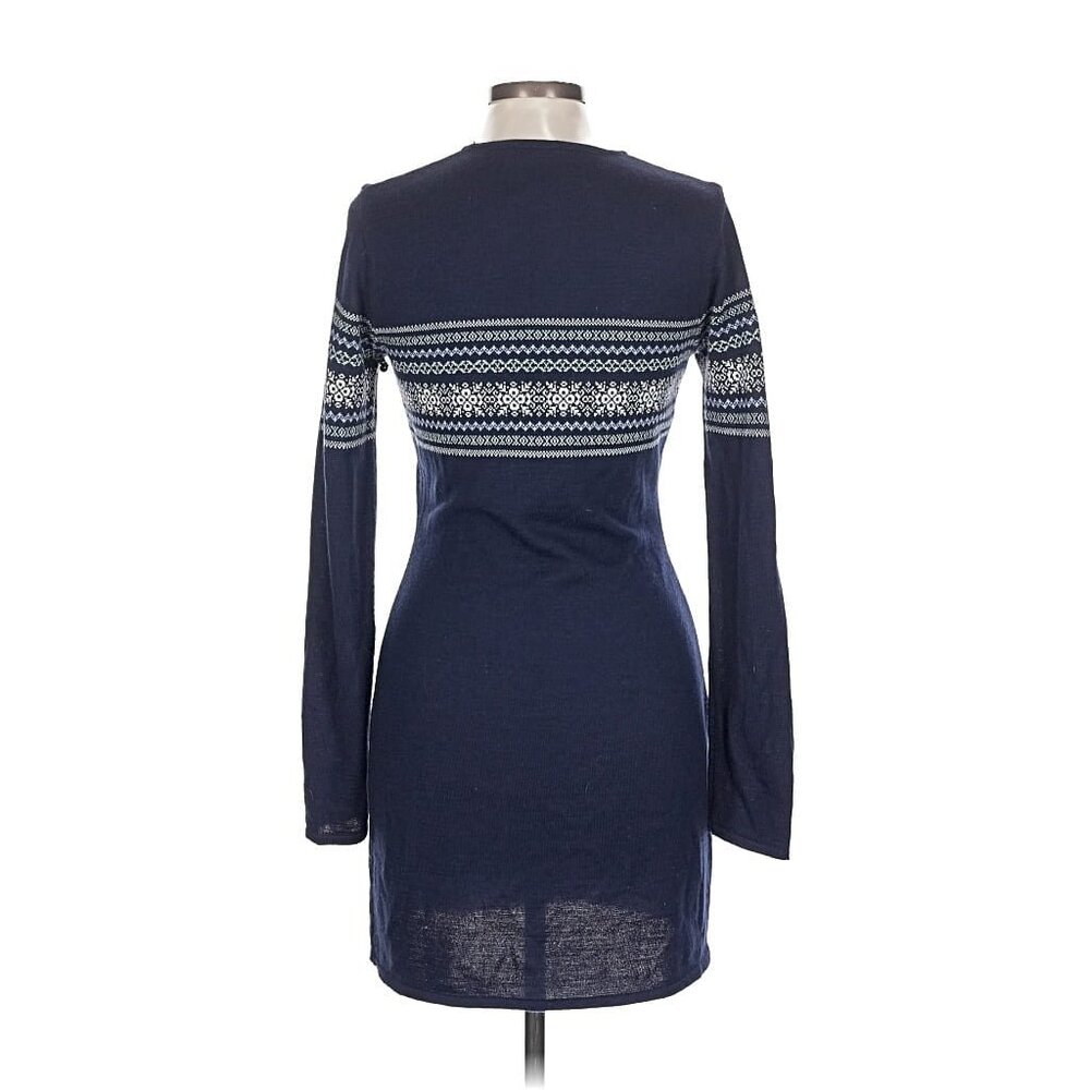 Vtg Y2K Esprit De Corp Fair Isle Sweater Dress | 90s Old Money Dark Academia Lg - Picture 7 of 8